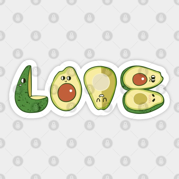 LOVE AVOCADO Sticker by huebucket